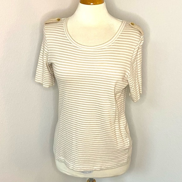 Preowned Tory Burch striped T- shirt medium - Picture 1 of 5